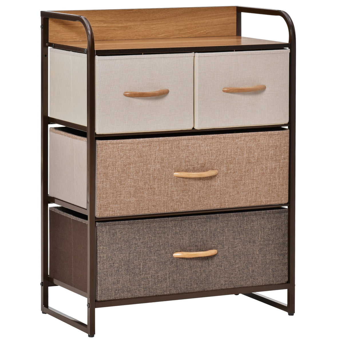 Meuble de Rangement chiffonnier 4 tiroirs en Tissu 58 x 29 x 78,5 cm multicolore-0