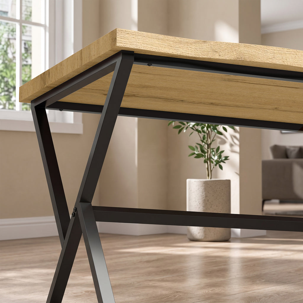 Table à Manger pour 2 Personnes, Table de Cuisine, Style Moderne avec Plateau Épais, 110 x 67 x 75,5 cm, Noir et Chêne-9