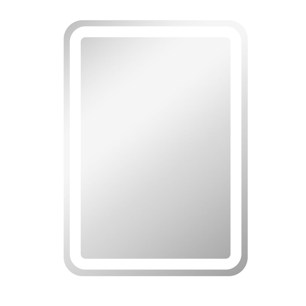 Miroir de salle de bain rectangulaire LED fonction anti-buée luminosité réglable fonction mémoire 70 x 50 cm argent-0