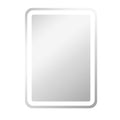 Miroir de salle de bain rectangulaire LED fonction anti-buée luminosité réglable fonction mémoire 70 x 50 cm argent-0