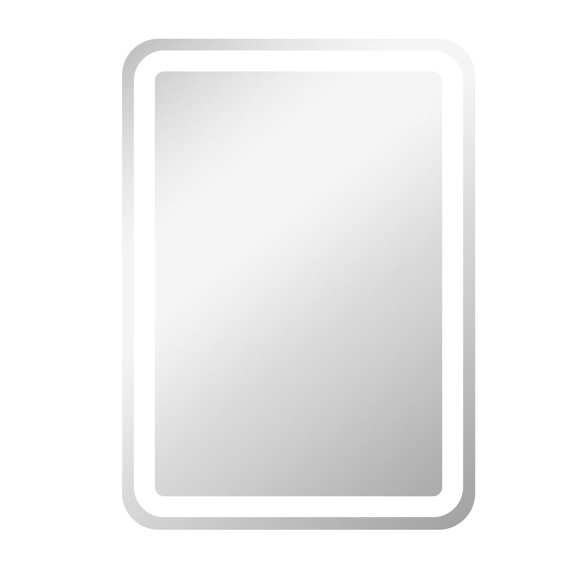 Miroir de salle de bain rectangulaire LED fonction anti-buée luminosité réglable fonction mémoire 70 x 50 cm argent-0
