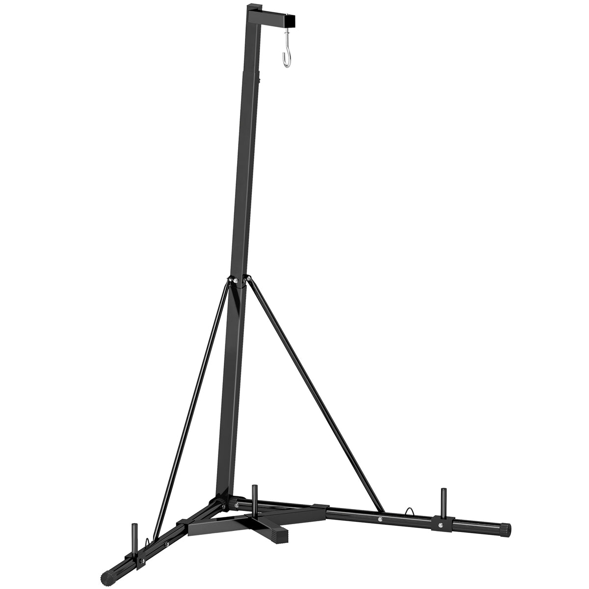 Support de sac de frappe sur pieds pliable réglable en hauteur avec base lestée charge max. 60 Kg acier noir-0