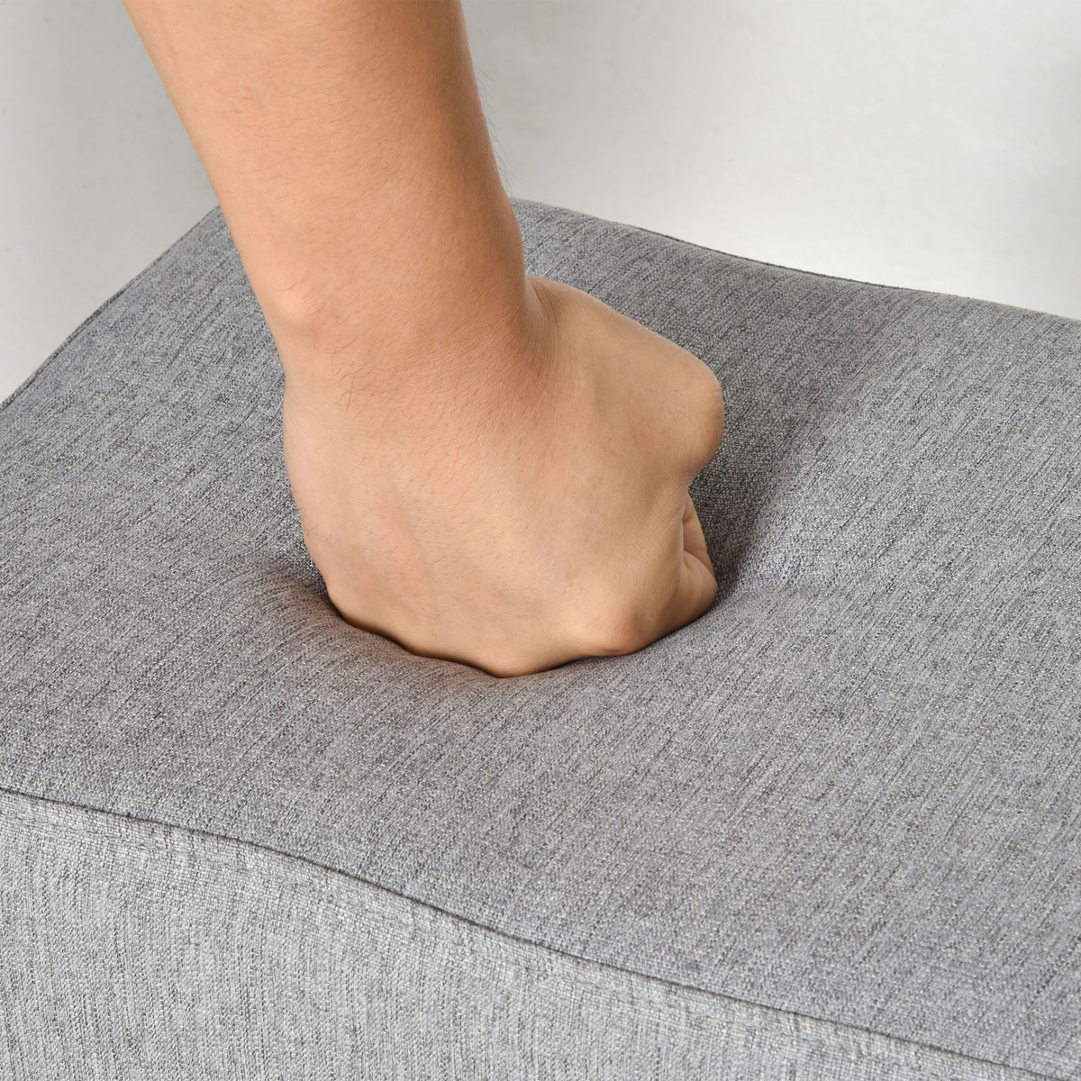 Lot de 2 poufs repose-pied tabouret bas en tissu de lin capacité de charge 150 Kg 40 x 30 x 24 cm gris-8