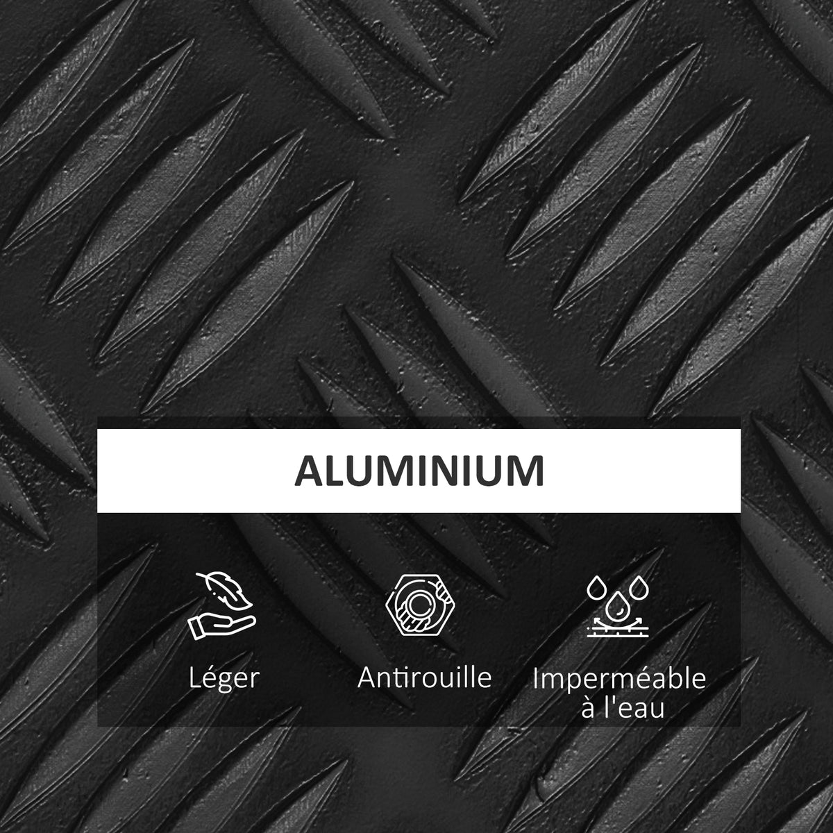 Boîte de rangement - boîte à outils en aluminium -  alu. verrouillage clé - dim. 50L x 15,5l x 20,5H cm-3