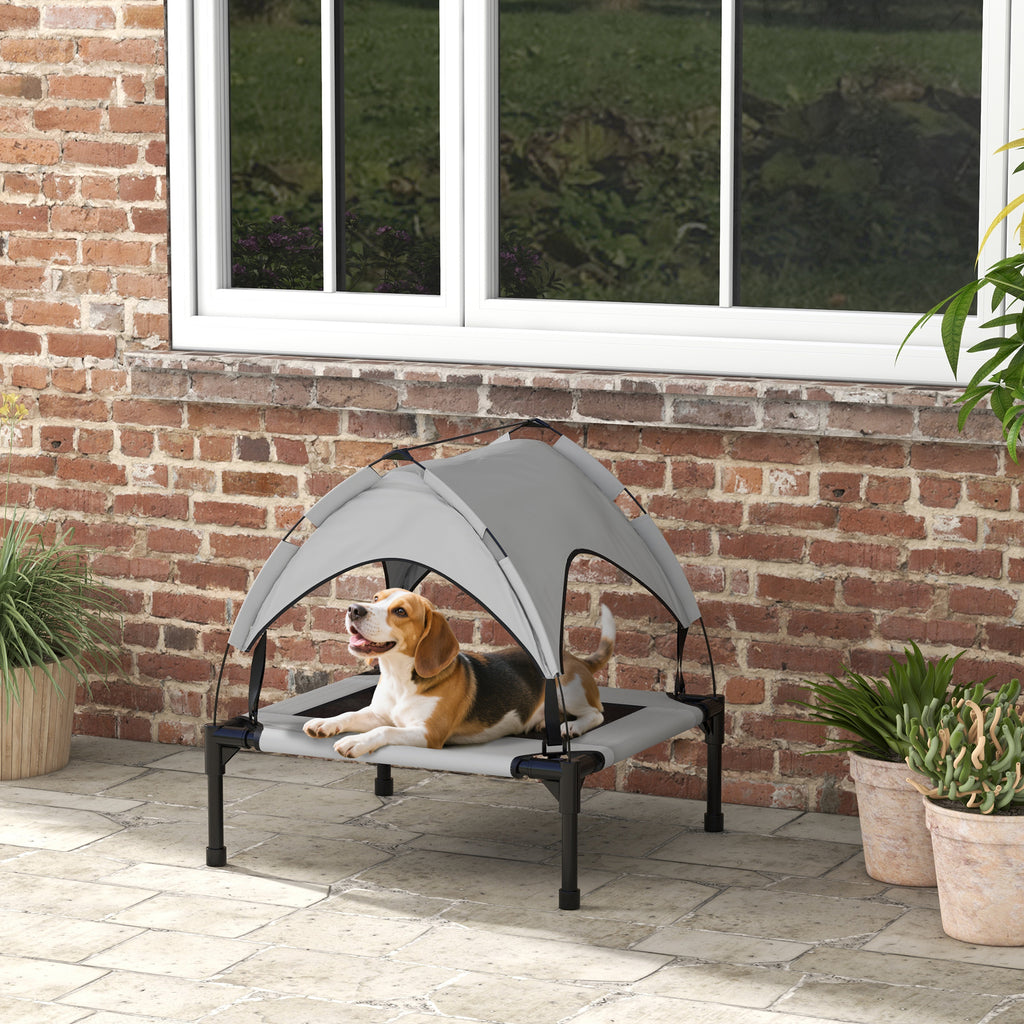 Lit pour chien chat sur pieds grand confort velum anti-UV oxford sac de transport inclus 76 x 61 x 69,5 cm gris-1