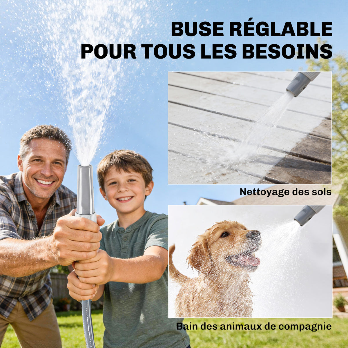 Enrouleur Tuyau Arrosage Mural 30+2 m x Ø 15mm, Dévidoir de Tuyaux d'Eau Rétractable Automatique Pivotant à 180°, Gris-6