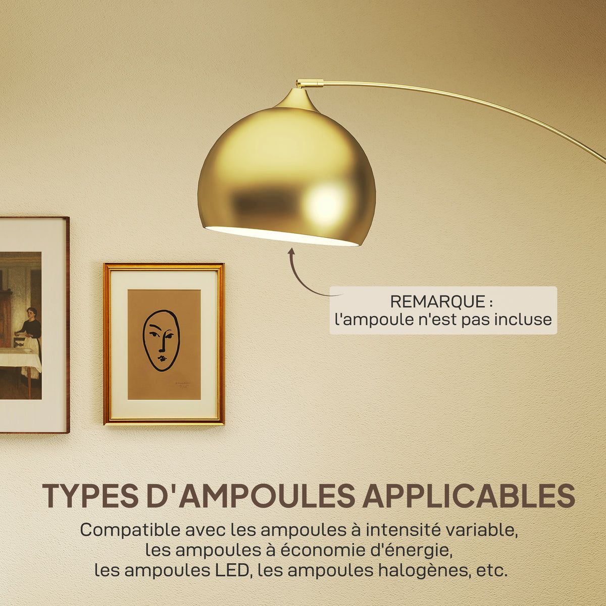 Lampadaire lampe de salon arc réglable pied marbre style vintage 40W E27 dim. 100-115L x 30l x 170-180H cm doré-6