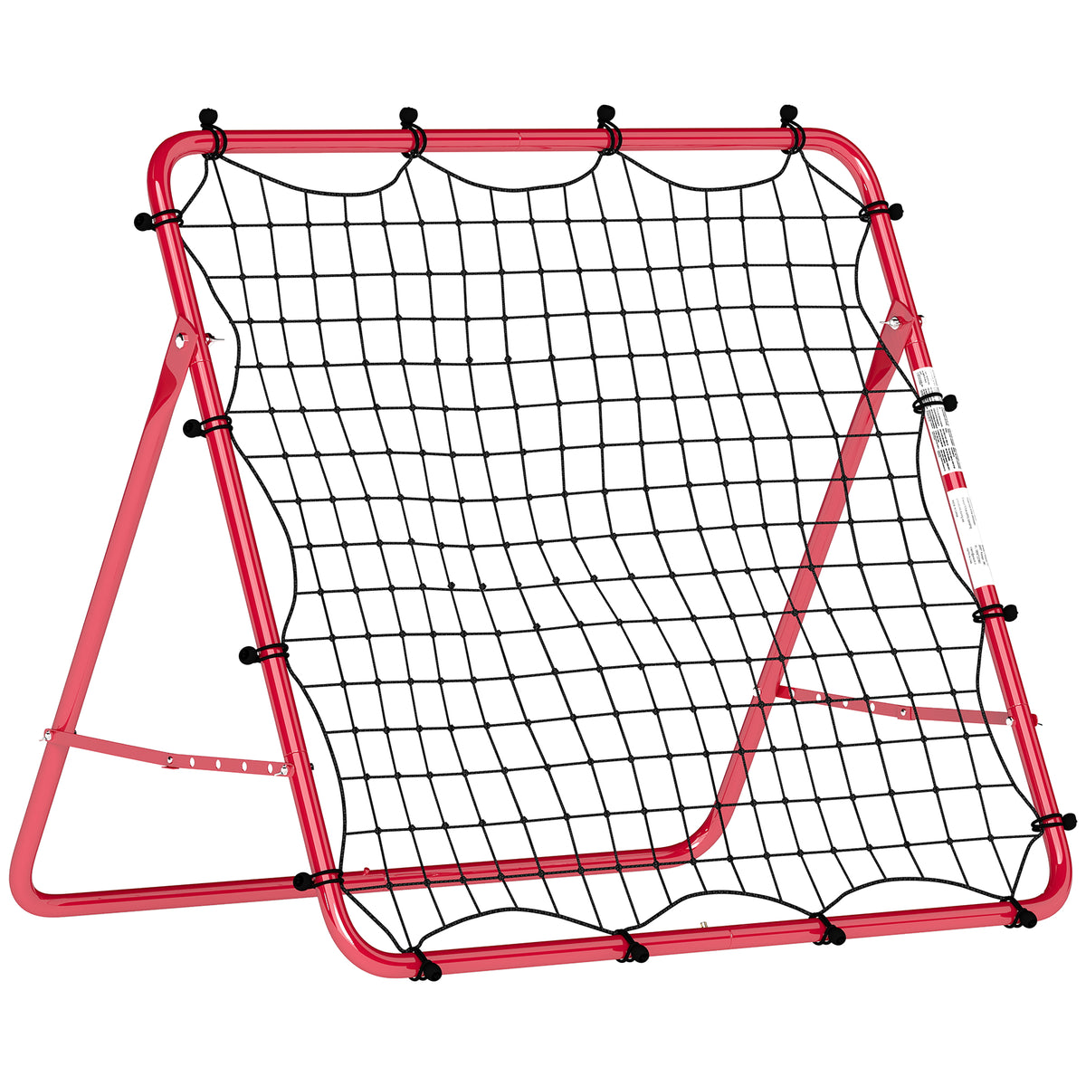 Filet de Rebond Football Portable, 5 Angles Réglables en Acier et Nylon à Double Couche, 103x72x89cm, Rouge-0