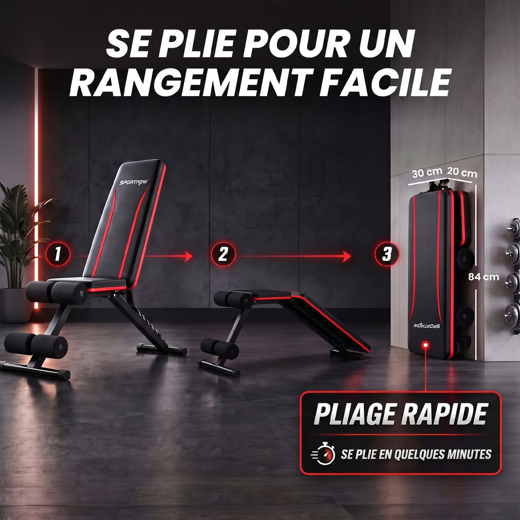 Banc de Musculation Réglable Pliable Bandes de Résistance Développé Couché Inclinable Déclinable 128x42,5x115cm noir-5