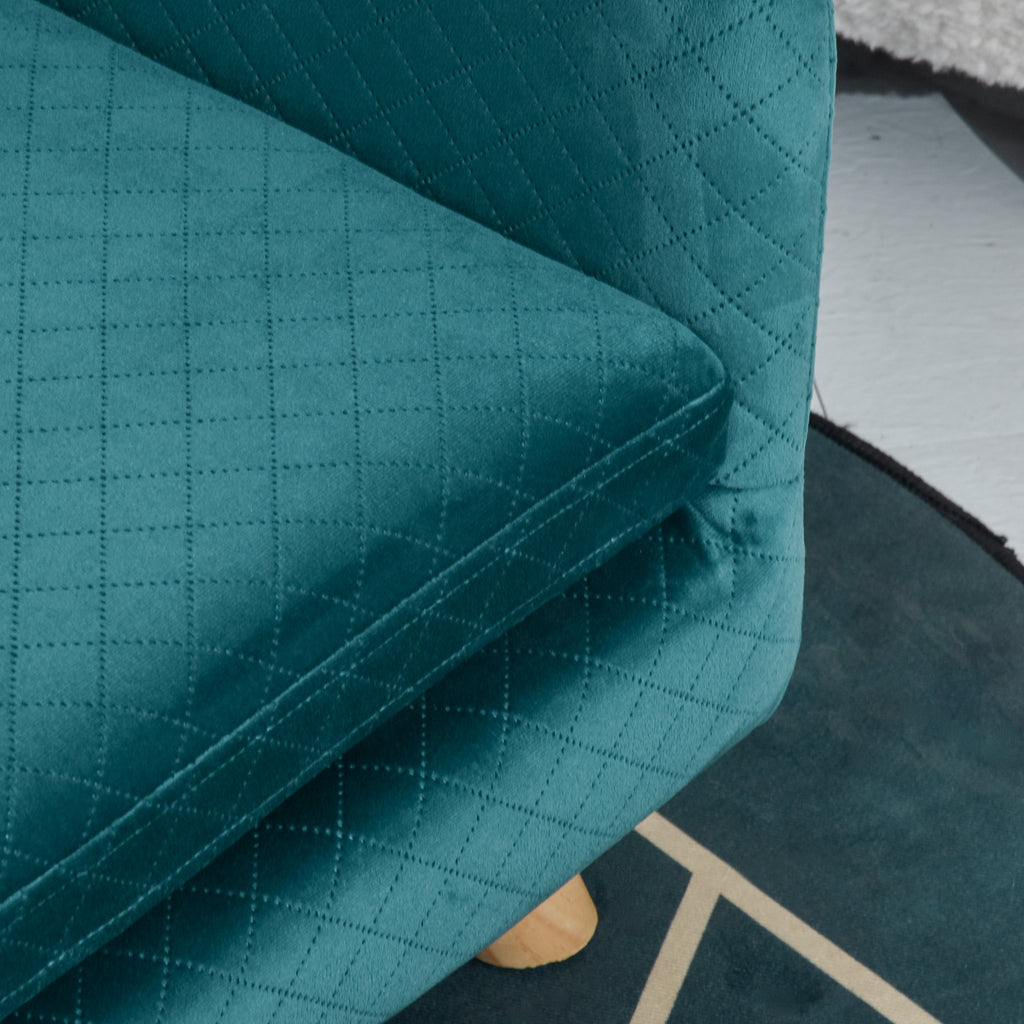 Canapé chien lit pour chien design scandinave coussin moelleux pieds bois massif dim. 64 x 45 x 36 cm velours bleu canard-8