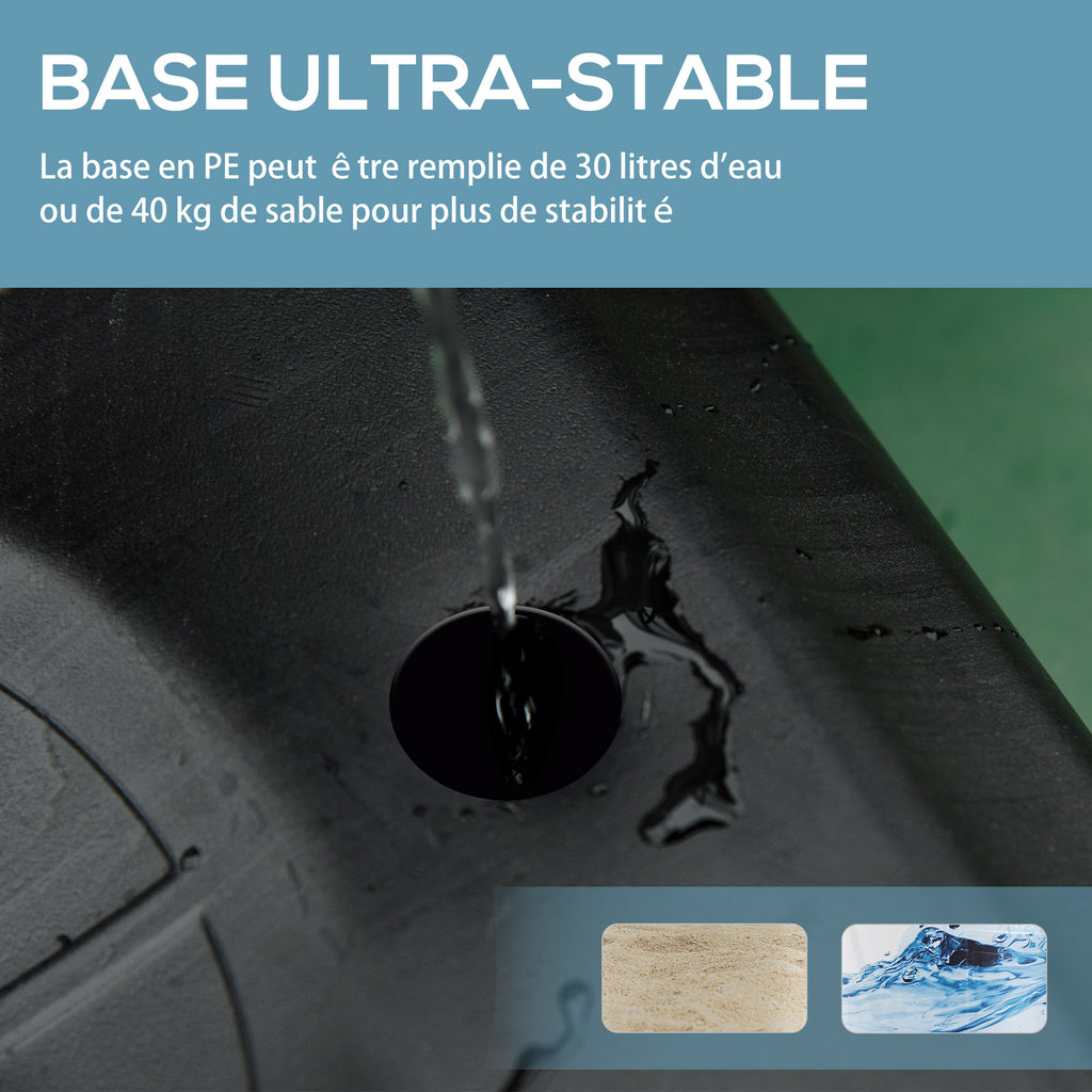 Panier de basket extérieur hauteur réglable 160–210 cm panier de basket sur pied à roulettes base remplissable noir-5