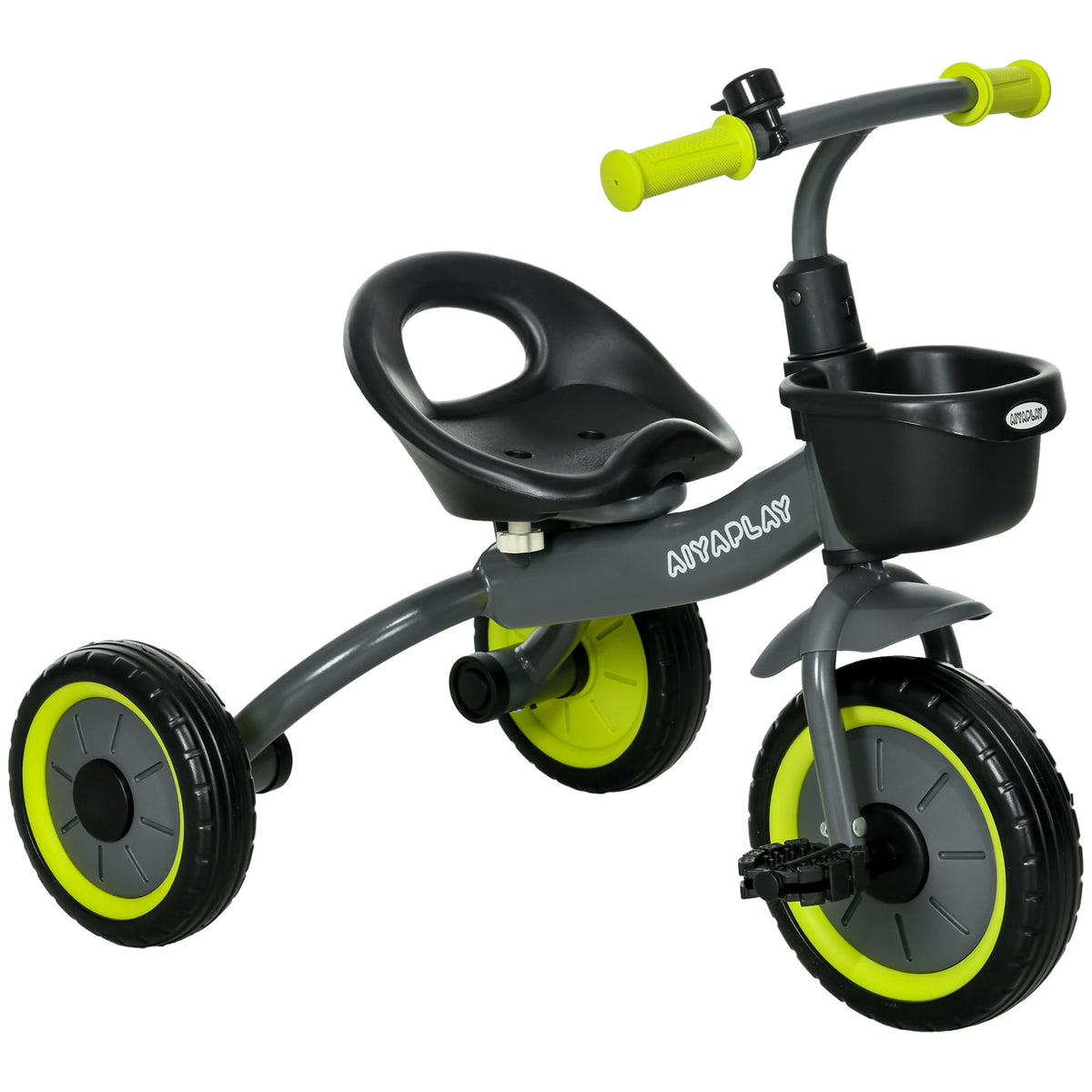 Tricycle enfants avec sonnette et panier selle réglable avec dossier - pour enfant de 2 à 5 ans noir-0