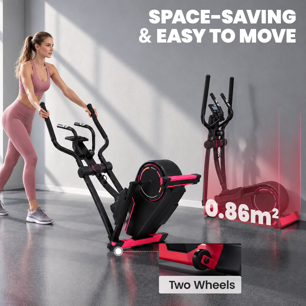 Vélo elliptique d’appartement, résistance réglable à 16 niveaux, Bluetooth, compatible appli-8