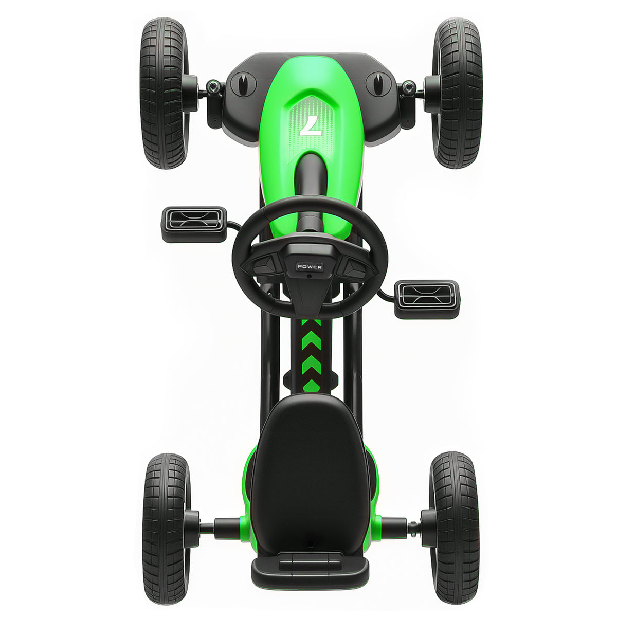 Kart à pédales pour enfants, karting enfant de 2 à 5 ans avec roues EVA silencieux, avancer et reculer, vert-7