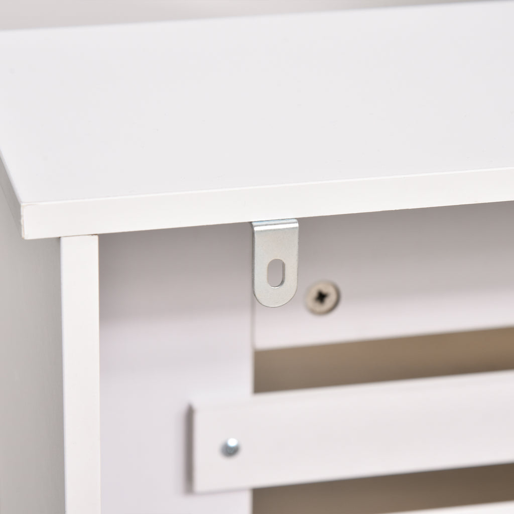 Cache-radiateur couverture radiateur Design à Lattes Panneau Cabinet pour salon cuisine chambre couloir dim. 112L x 19l x 81H cm MDF Blanc-8