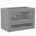 Cage pour hamsters souris petits rongeurs multi-équipements rampe plateformes toit ouvrant grillagé 60 x 35 x 42 cm gris-0