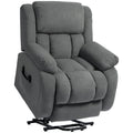 Fauteuil releveur électrique massage et chauffage avec repose-pied, dossier inclinable, télécommande et poche latérale-0