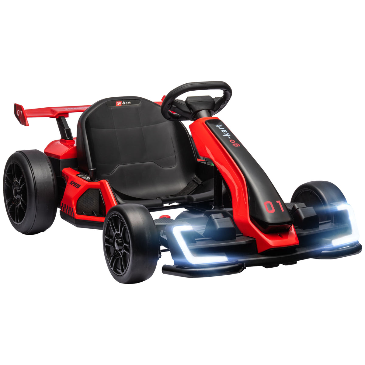 Kart électrique pour enfants moteur 2 x 150W batterie 24 V 120 x 76 x 53,5 cm rouge-0