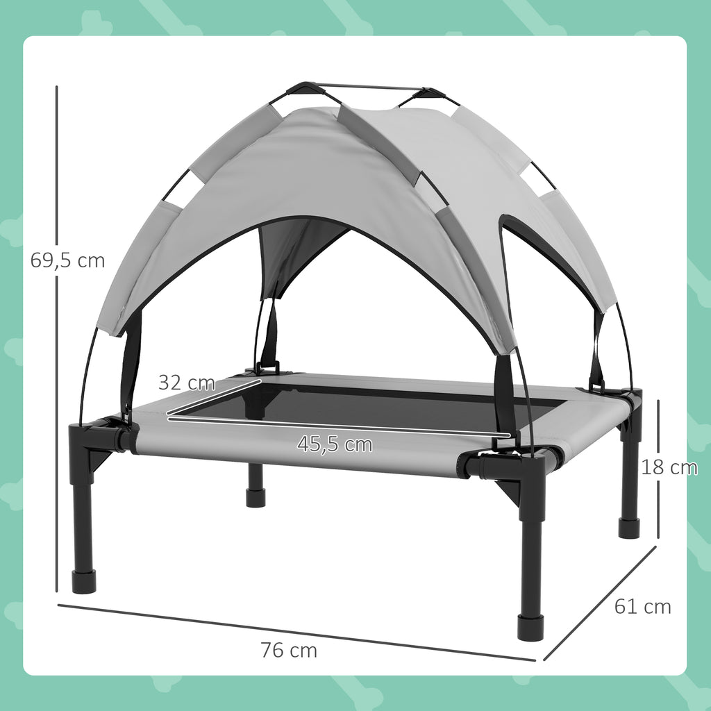 Lit pour chien chat sur pieds grand confort velum anti-UV oxford sac de transport inclus 76 x 61 x 69,5 cm gris-2