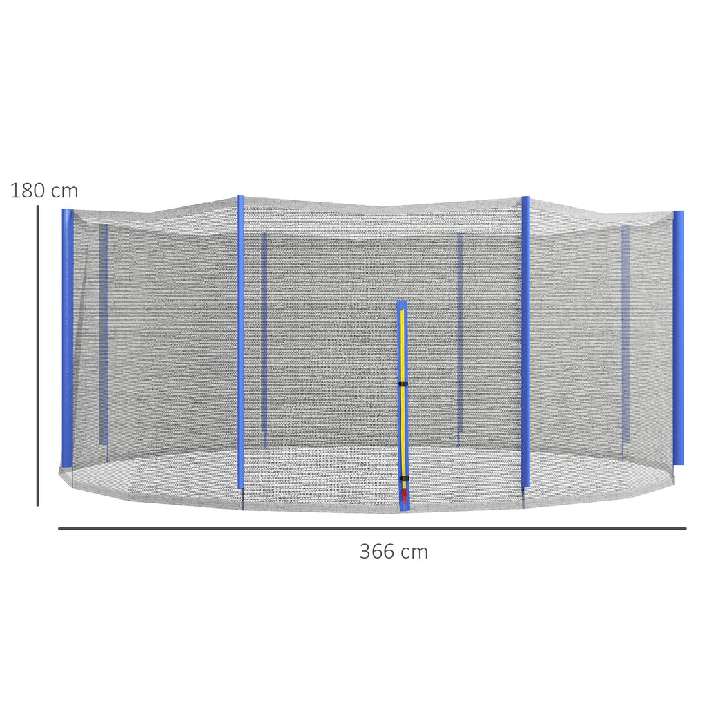 Filet de remplacement pour trampolines Ø 366 cm 8 poteaux droits filet de sécurité pour trampolines, entrée zippée-2