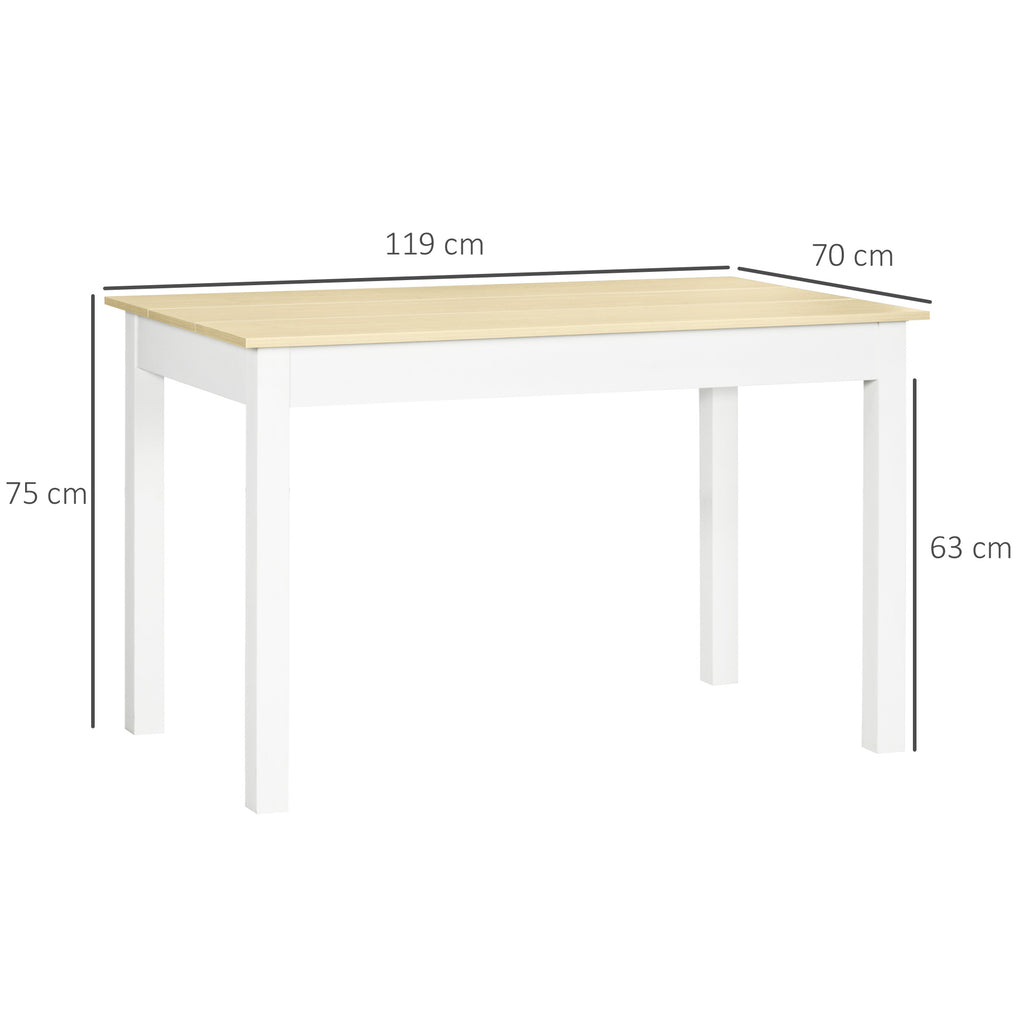 Table de salle à manger design moderne bicolore avec grand plateau 4-6 personnes en bois dim. 119L x 70l x 75H cm-2