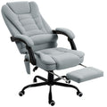 Fauteuil de bureau massant, chaise de bureau avec hauteur réglable, dossier inclinable et télécommande filaire, gris-0