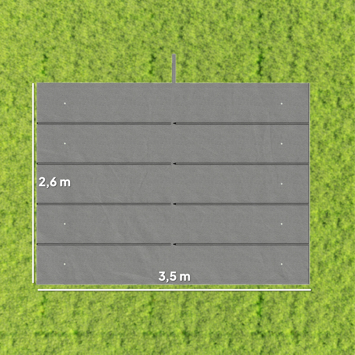 Toile de toit pour pergola tonnelle rétractable de 4 x 3 m - toile uniquement 350 x 260 cm gris clair-2