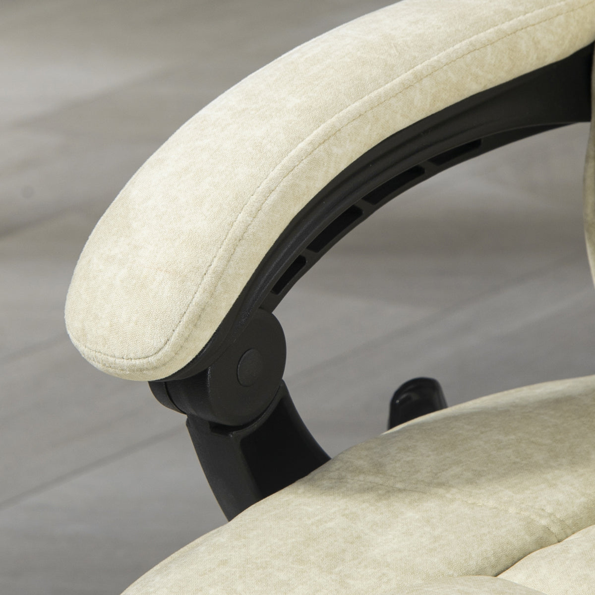 Fauteuil de bureau massant et chauffant hauteur réglable dossier inclinable télécommande repose-pieds rétractable beige-8
