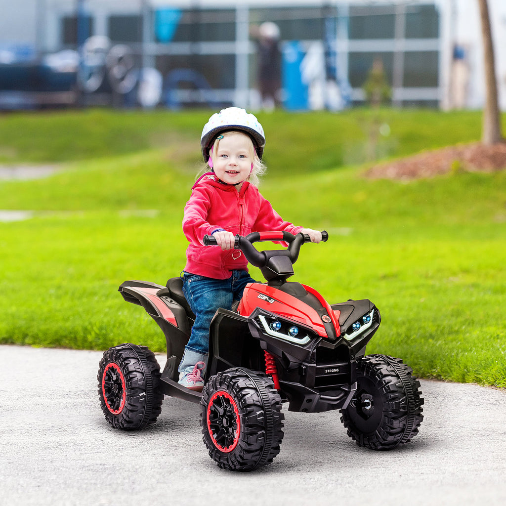 Quad électrique enfant de 3 à 5 ans 12 V 2 moteurs 2 vitesses 3-6 km/h phares LED klaxon rouge-1