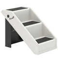 Escalier pour chien pliant à 3 marches antidérapantes escalier pour animaux en plastique 53 x 30,5 x 36,5 cm crème-0