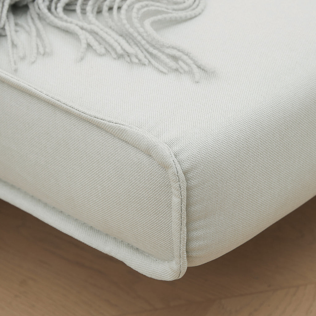 Canapé-lit 1 place avec dossier réglable, coussin inclus et pieds pliables charge 120 kg blanc-7