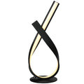 Lampe à poser design contemporain - lampe de table design spirale - dim. 21L x 15l x 43H cm - alu. noir LED blanc chaud-0