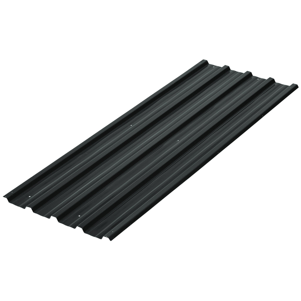 Lot de 12 panneaux en acier galvanisé Résistant aux Intempéries, gris anthracite, dim. d'un panneau 129L x 45l cm-0