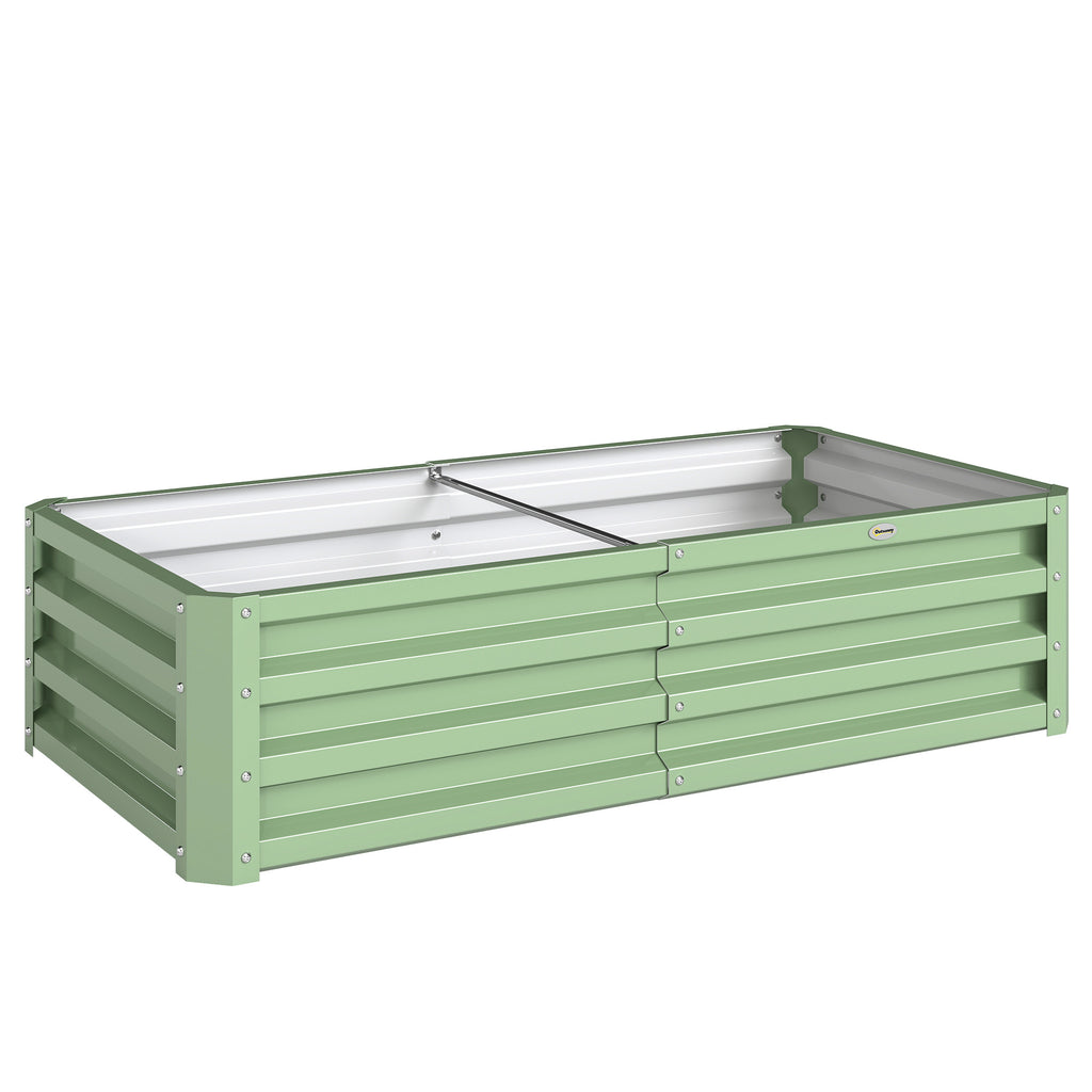 Carré Potager de Jardin Rectangulaire, Tôle d'Acier Ondulée, 120 x 60 x 30,5 cm, Vert-0