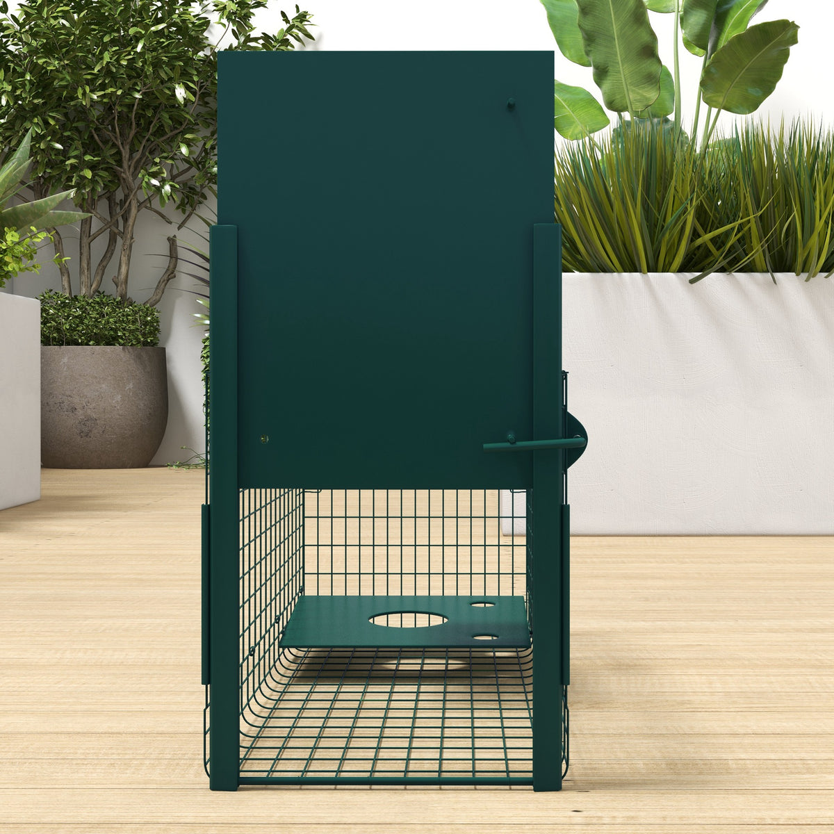 Cage attrape animaux nuisibles 1 entrée dim. 80L x 25l x 30H cm vert foncé-8