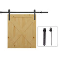 Kit de Porte Coulissante, Système Galandage avec Porte Épaisseur 20-25 mm, Largeur Max. 0,9 m, Charge 20 kg, Acier Noir-0