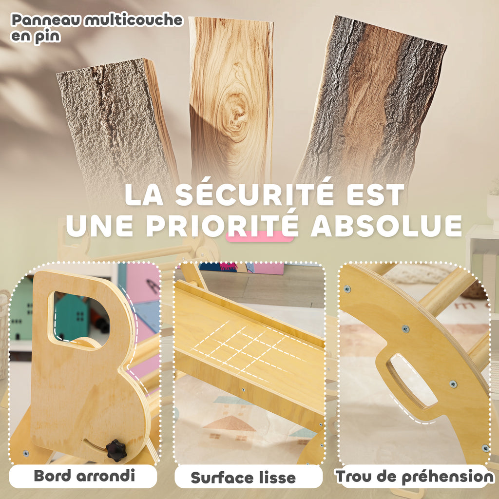 5 en 1 Triangle arche d'escalade enfants avec triangle d'escalade, rampe d'escalade réversible, bascule-4