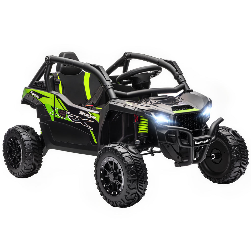 Voiture électrique enfant UTV KAWASAKI TERYX KRX 1000 12 V à 2 moteurs 25 W télécommande 2,4 Ghz 100 x 64 x 56 cm noir-0