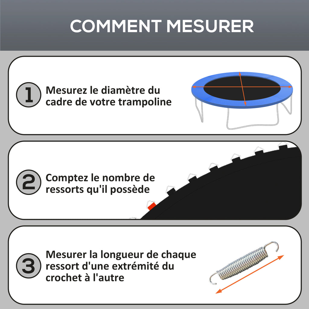 Tapis de rechange pour trampoline tapis de saut de remplacement, compatible trampoline Ø 2,4 m et ressorts de 14 cm-6