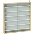 Vitrine pour collection vitrine murale 80 x 9,5 x 83 cm 6 étagères réglables en hauteur 2 portes coulissantes en verre-0