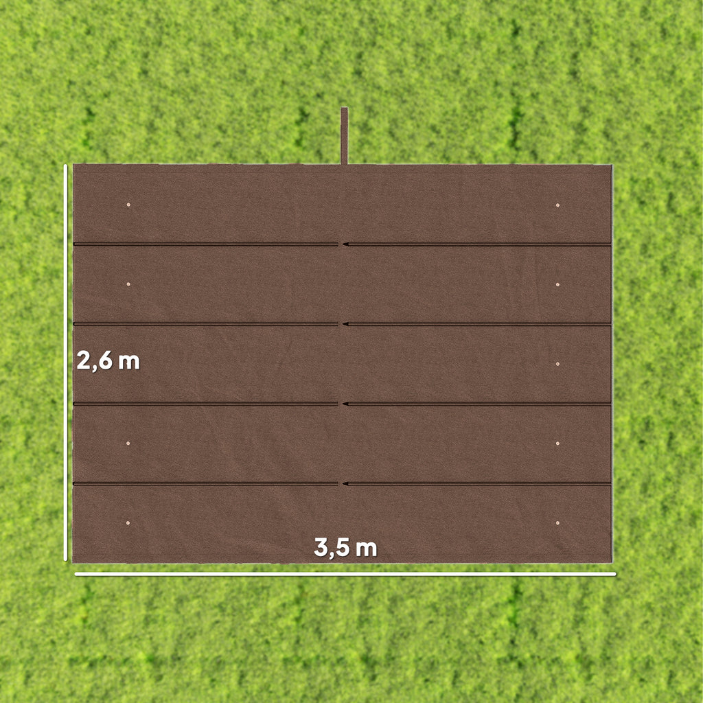 Toile de toit pour pergola tonnelle rétractable de 4 x 3 m - toile uniquement 350 x 260 cm café-2