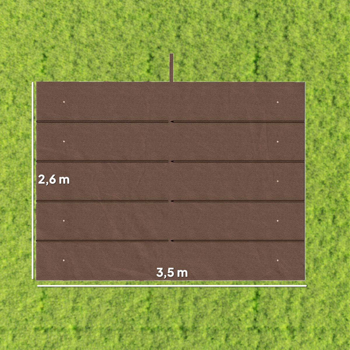 Toile de toit pour pergola tonnelle rétractable de 4 x 3 m - toile uniquement 350 x 260 cm café-2