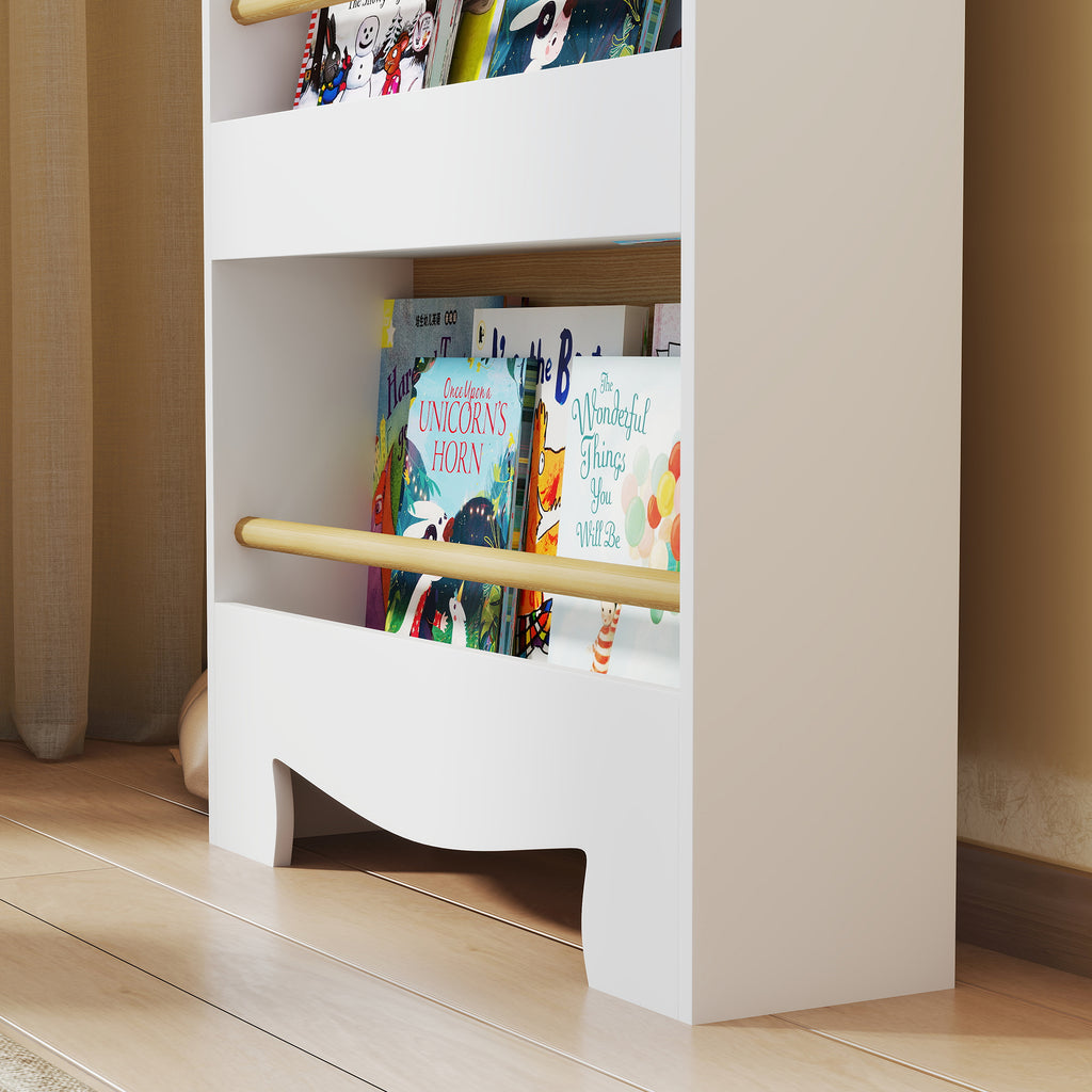 Bibliothèque pour enfant, rangement livre enfant 3 niveaux pour salle de jeux, chambre d'enfant, bois naturel-7