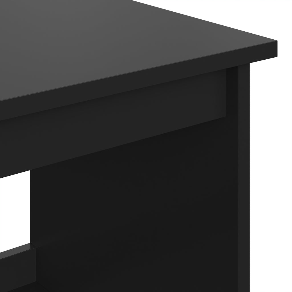 Table de couture pliante meuble couture à abattant avec bacs de rangement, étagère ouverte et roulettes, noir-9