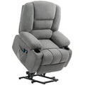 Fauteuil releveur relax électrique, fonction massage et chaleur, inclinaison réglable, repose-pied, télécommandes, gris-0