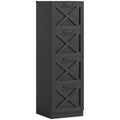 Caisson de Bureau avec 4 Tiroirs, Dossiers Suspendus pour Formats Lettre/A4, Style Rustique, 40x40x131cm, Noir-0
