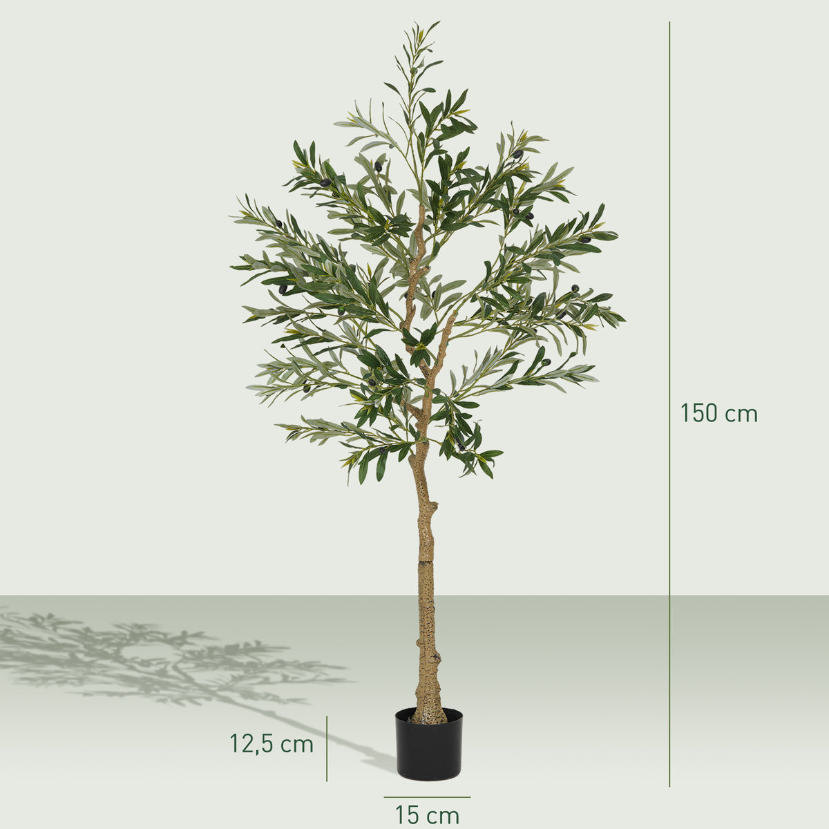 Olivier artificiel 150 cm plante artificielle intérieur, fausse plante décoration pour maison, bureau, salon, chambre-2