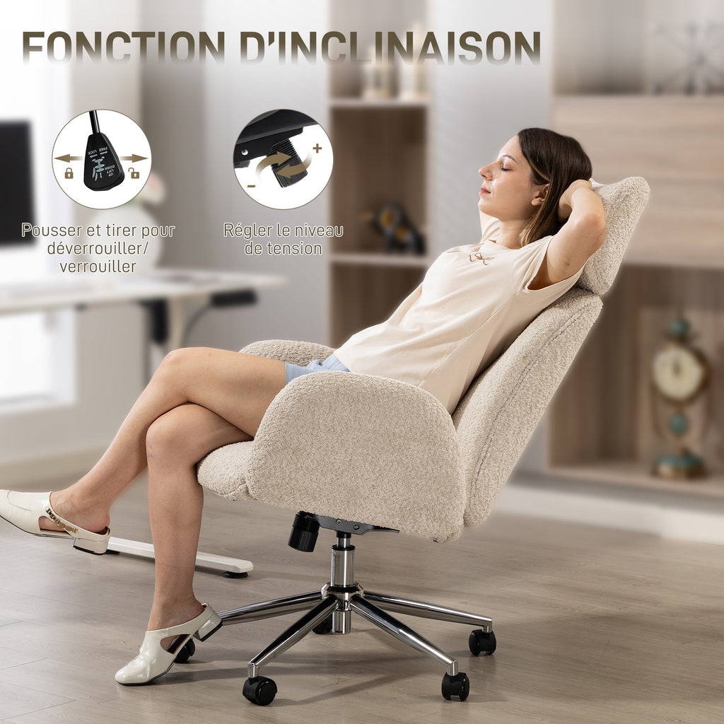 Chaise bureau ergonomique, fauteuil de bureau pivotant, hauteur réglable, appui-tête réglable, fonction bascule, gris-5