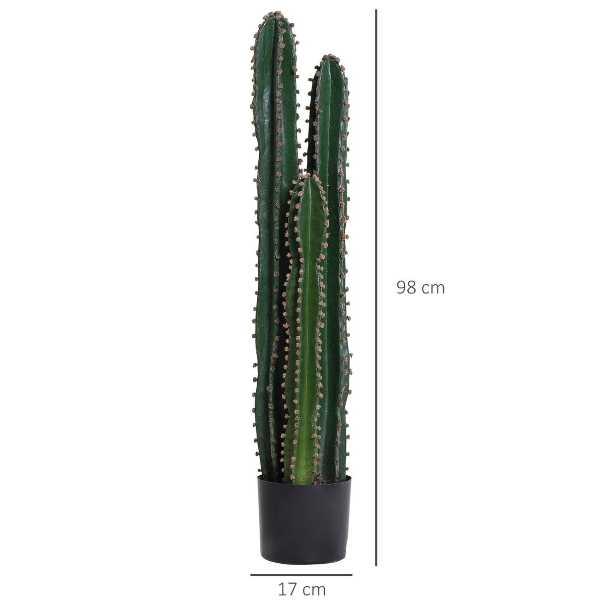 Cactus artificiel grand réalisme plante artificielle grande taille dim. Ø 17 x 98H cm vert-2