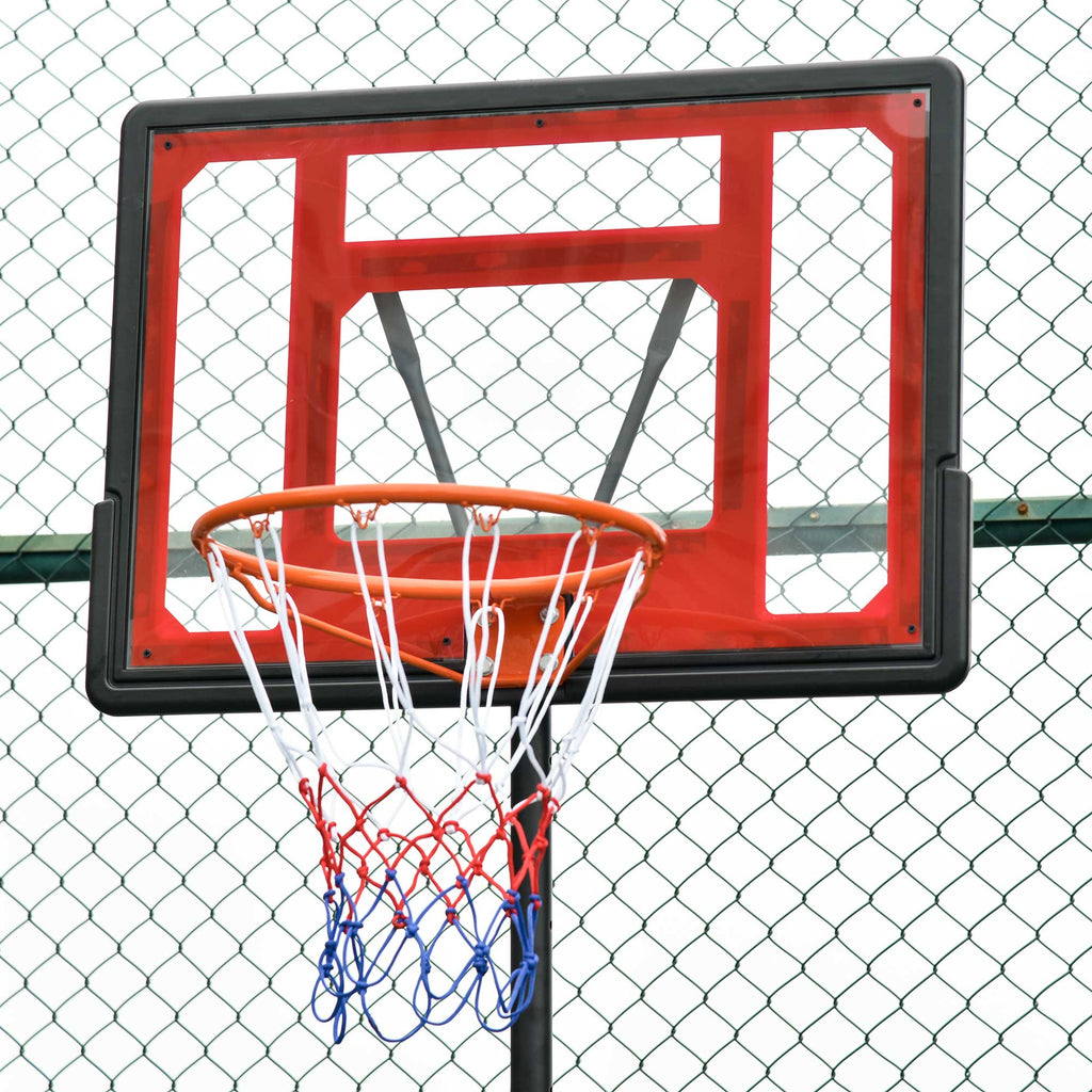 Panier de basket extérieur hauteur réglable 160–210 cm panier de basket sur pied à roulettes base remplissable noir-8